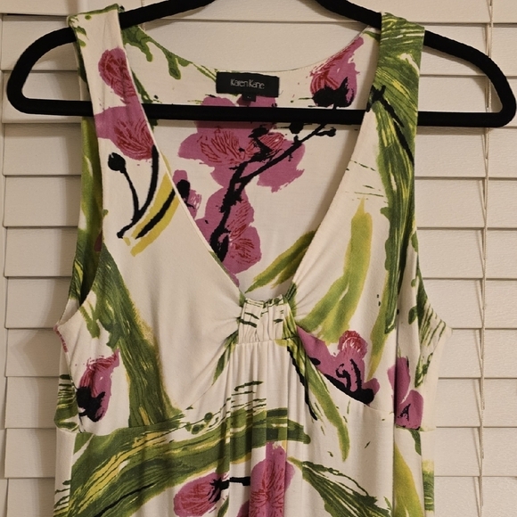 Karen Kane Green Pink Sleeveless Midi Sundress - Picture 3 of 11